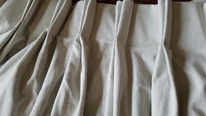 VERY WIDE SINGLE John Lewis MTM Cotton Blend Smoke BLACKOUT Double Pleat 165cm D - Picture 1 of 5