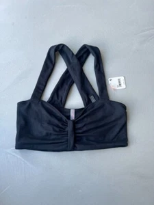 Free People Movement Ruched Front Sports Bra. Black. Medium New with tags. - Picture 1 of 6