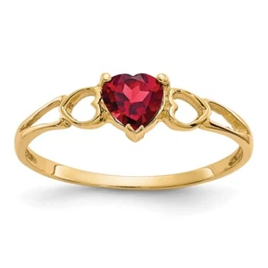 14k Yellow Gold Garnet Birthstone Ring Size 7 for Women 1.07gm - Picture 1 of 3