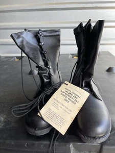 ALL LEATHER BLACK SPEEDLACE US MILITARY COMBAT BOOTS NEW ASSORTED SIZES - Picture 1 of 11