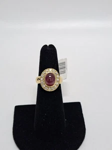 ANELLO IN ORO GIALLO 18 KT CON RUBINO E DIAMANTI - Foto 1 di 4