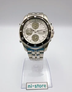 Seiko Prospex Chronograph Y182-6F00 Qz Herrenuhr weißes Ziffernblatt Neu Batt - Rang B+ - Bild 1 von 19