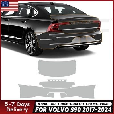 Película de protección de pintura precortada brillante PPF para parachoques trasero Volvo S90 2017-2024 Foto 1 de 4