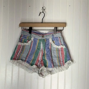 Pantalones Cortos De Colección Camptown Club Rayas Encaje Volantes Talla 11/12 Y2K Años 70 Retro - Imagen 1 de 7