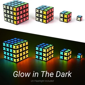 Glowing 2x2 Magnetic Speed Cube & Infinity Cube Fidget Giocattolo con Luce UV Confezione da 4 - Foto 1 di 5