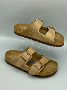 Birkenstock Arizona Women's Sandal 4 Latte Cream Suede Leather Adjustable Straps - Picture 1 of 11