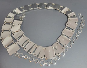 Belt Women 39" Silver Tone Chain Adjustable Y2K Boho Rock Goth Grunge Punk Glam - Picture 1 of 11