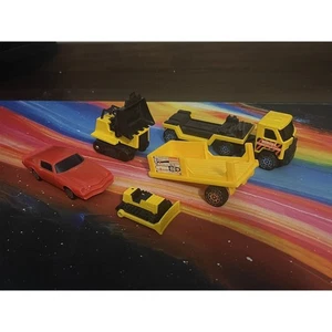 Vintage 1980's Buddy L Construction Semi's, Bulldozers logging trailer & Camero - Picture 1 of 6