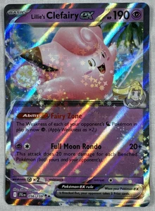 Juego de cartas coleccionables Pokémon Lillie's Clefairy ex SV09: Journey Together 056/159 doble raro casi nuevo - Imagen 1 de 2
