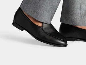 Suitsupply Italienisch Narben Schwarz Kalbsleder Slipper Halbschuhe Herren Größe 43,5 10,5 - Bild 1 von 9