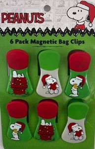 Peanuts - Snoopy Navidad Paquete de 6 Clips Magnéticos para Bolsa - Imagen 1 de 2