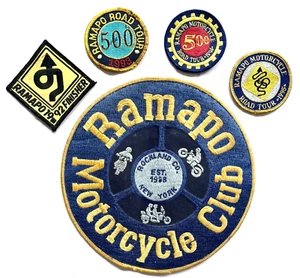 5 PARCHES VINTAGE 1992-1995 RAMAPO NEW YORK MOTOCICLISTAS TOUR + GRANDES - Imagen 1 de 9