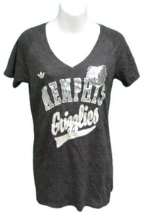 New Memphis Grizzlies Womens Size M Medium Adidas Heather Blue V-Neck Shirt - Picture 1 of 6