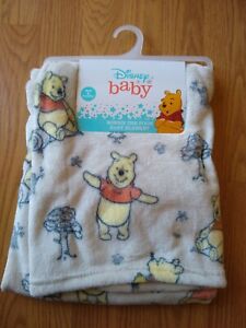 Disney Baby Blanket Winnie The Pooh Boys Girls Infant Cuddly Yellow NEW NIP NWT