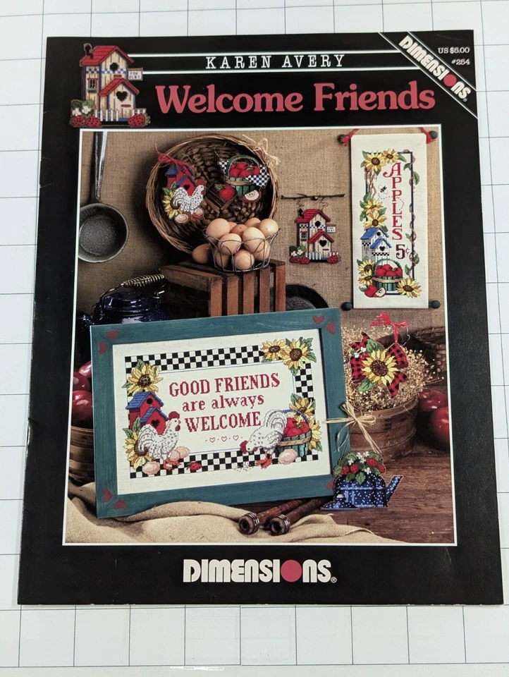 Винтажный - размеры #254 приветствие друзей - буклет вышивка крестиком узоры - Изображение 1 из 1
