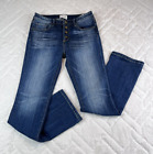 Driftwood Jeans Damskie Kelly Bootcut Spodnie Guzik Fly Blue Denim - rozmiar 27