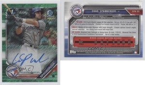 2019 Bowman Chrome Prospect Green Shimmer Refractor /99 Chad Spanberger Auto