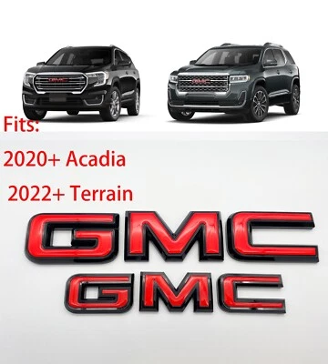 Накладная передняя задняя красно-черная эмблема GMC подходит для 2020+ Acadia 2022+ Terrain - Изображение 1 из 4
