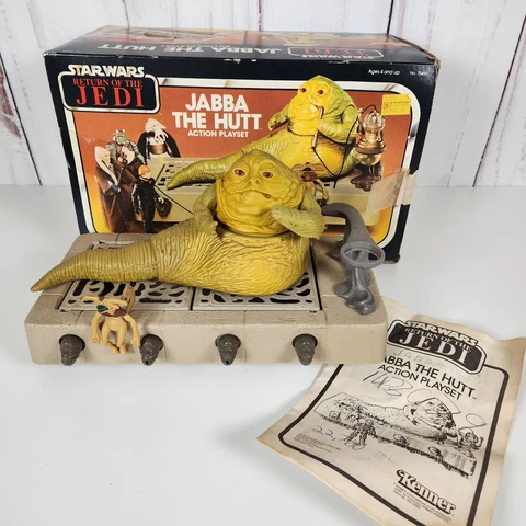 Star Wars Jabba The Hutt Action Playset  Kenner Vintage 1983 Box Manual Base Vtg Cover