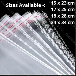 Kunststoff Klar Transparent OPP Selbstklebende Schale & Versiegelung Zellophan Süßbeutel - Bild 1 von 3