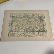 Beautiful Antique 1923 Map Of Kansas 9x6 Inches