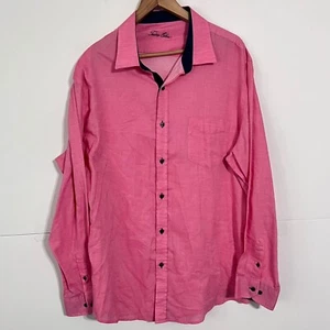Tasso Elba Mens Shirt Size 2XL Pink Broadcloth? Soft Long Sleeve Button Up - Picture 1 of 7