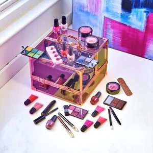 Make Up Set Technic Beauty Case Black & Rose Gold Eyeshadow Nail Polish Kit NG - Picture 1 of 7