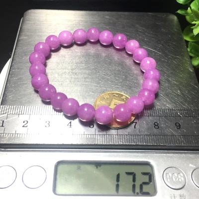 1Шт 10 мм подлинный натуральный фиолетовый кунцит круглый бисер эластичной браслет Рейки подарок - Изображение 1 из 4