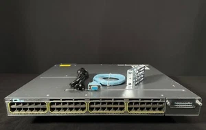 Cisco WS-C3750X-48PF-S 48 Port PoE 3750X Gigabit Switch - Same Day Shipping - Picture 1 of 5