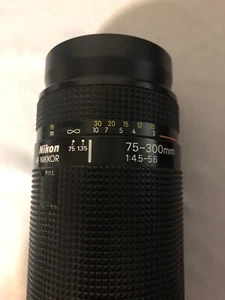 NIKON AF NIKKOR Adj Focus 75-300mm f/3.5-4.5D Zoom Macro Lens Camera Lens Ex Cos - Picture 1 of 6