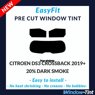 EasyFit Static Pre Cut Tint For Citroen DS3 Crossback 2019 20% Dark Rear - Image 1 of 3