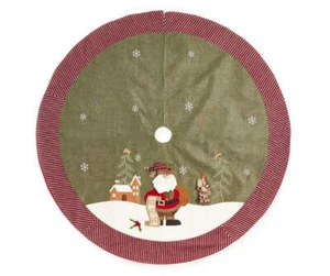 Falda Árbol Navidad Arpillera Papá Noel 48" - Imagen 1 de 3