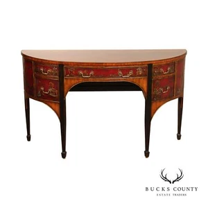 Maitland Smith Chinoiserie Decorated Demilune Sideboard - Picture 1 of 12