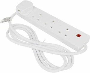 4 Way Gang 4 Meter Extension Lead Cable Socket UK Mains Power Plug Socket UKCE - Picture 1 of 3