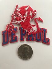 University DePaul Blue Demons Vintage Embroidered Iron Patch RARE 3" x 2.5”