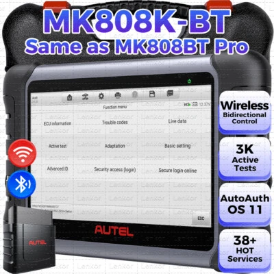 AUTEL MaxiCOM MK808K-BT AUTO OBD2 Diagnóstico Codificación Clave Español BT WIFI - Imagen 1 de 4