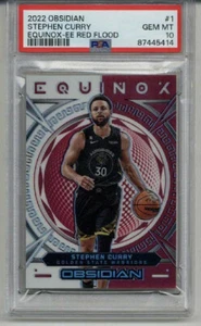 2022 PANINI OBSIDIAN EQUINOX EE RED FLOOD #1 STEPHEN CURRY WARRIORS PSA 10 RARE - Picture 1 of 2