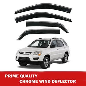 Chrome Window Wind Deflector for Kia Sportage 2006-2009 Rain Guard Visors 4 pcs - Picture 1 of 6
