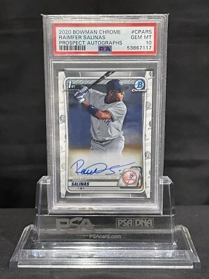 2020 Bowman Chrome Prospect Autographs Auto Raimfer Salinas #CPA-RS PSA 10 - Image 1 of 2