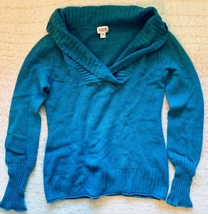 MOSSIMO SUPPLY CO Girl's Shawl Collar Pullover Sweater Sz XL (16-18) - Teal Blue - Picture 1 of 4