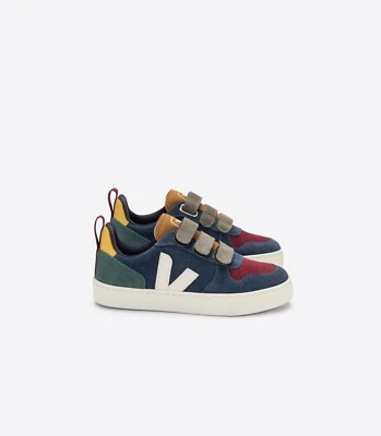 Veja Zapatilla Junior De Ante Con Rayas Multicolor Náutico Small V-10 Suede - Imagen 1 de 3