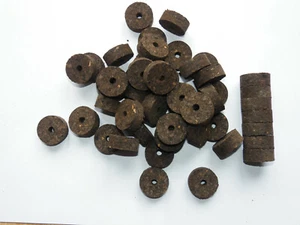 100 BURL CORK RINGS 11/4"X1/2" BURNT  BORE 1/4" - Picture 1 of 1
