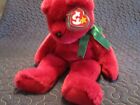 Beanie Buddies Teddy the bear, cranberry, 14 inches, 1998 one of 1st 9 Buddies