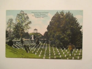 Vicksburg Mississippi Postkarte Nationaler Militärfriedhof Stand Denkmal Stempelglanz - Bild 1 von 2