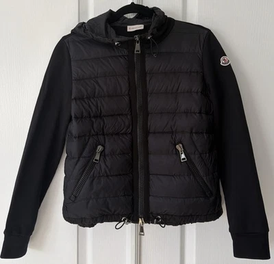 Cardigã feminino XS Moncler Maglia manga longa bolsos com zíper completo autêntico - Imagem 1 de 4