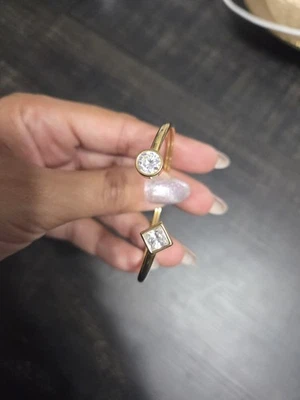 Michael Kors Open Cuff Bangle Pave Crystals Rose Gold Bracelet - Image 1 of 4