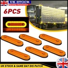 UK Orange Amber Side LED Marker Lights Oval X6 12-24V Neon Trailer Truck 6PCS