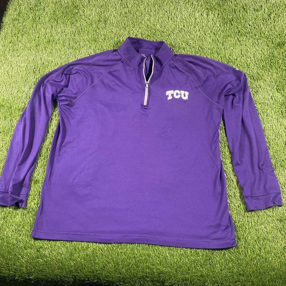 Tcu Horned Frogs Under Armour 1/4 Zip Sweatshirt Mens Xl Purple Light Jacket - Image 1 of 4