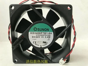 1PCS New SUNON KD2408PTB1-6A Inverter Cooling Fan8025 DC24V 3.4W 8CM 2Pin - Picture 1 of 4