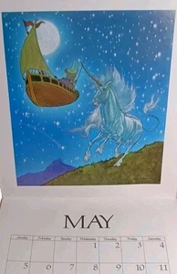 Calendario unicorno vintage Michael Hague's 1985 nuovo con mailer originale Fairycore  - Foto 1 di 5